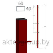 Столб 60х40х2,0мм, H=3,0м с крючками #2